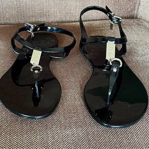Coach Black Patent Sandals Size 9